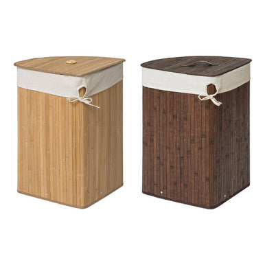 Natural Bamboo Corner Laundry Hamper | Kankyo