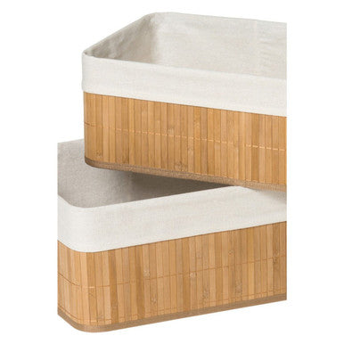 Set of Two Natural Bamboo Storage Boxes | Kankyo