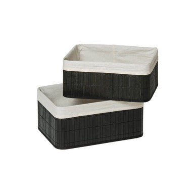 Set of Two Black Bamboo Storage Boxes | Kankyo