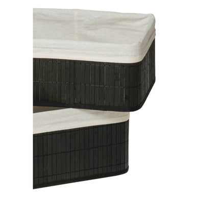 Set of Two Black Bamboo Storage Boxes | Kankyo