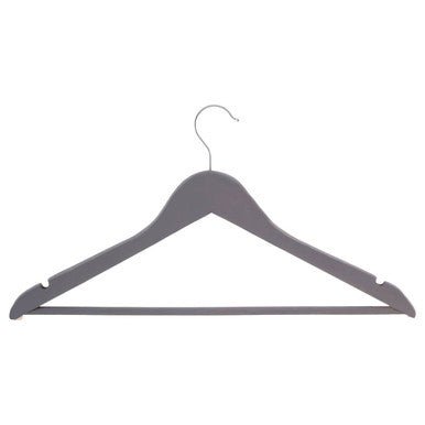 Set Of Ten Matte Grey Clothes Hangers