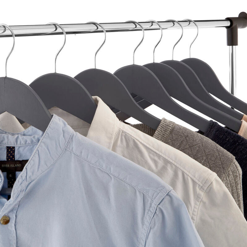 Set Of Ten Matte Grey Clothes Hangers