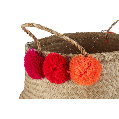 Medium Seagrass Pom Basket