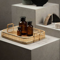 Ezell Rattan and Bamboo Natural Rectangular Tray