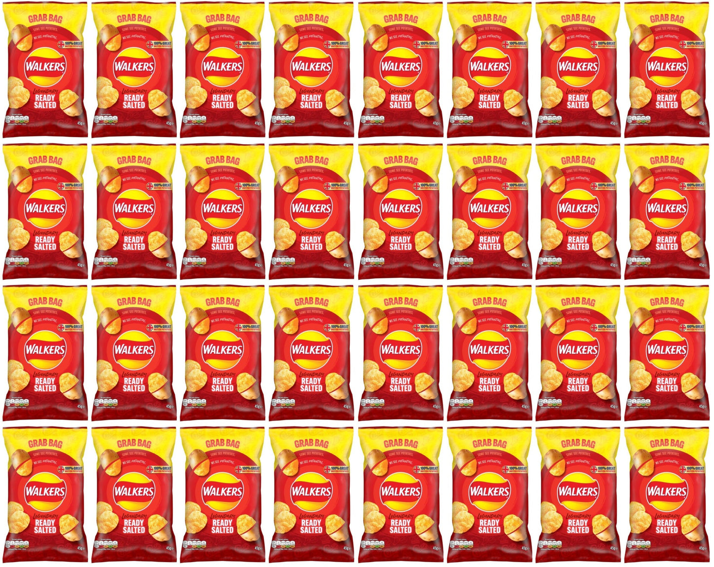 32 x Walkers Ready Salted Crisps 45G