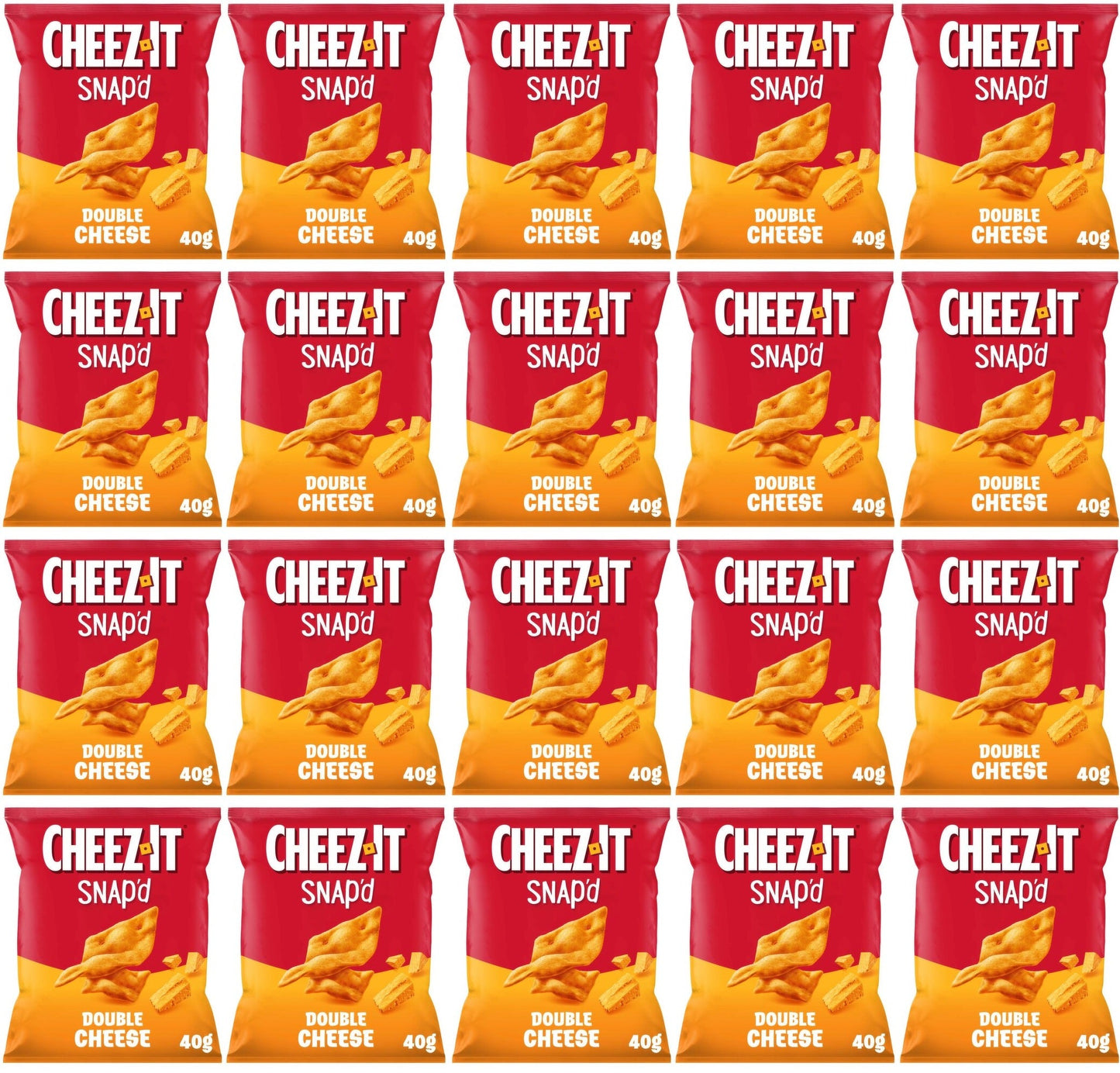 20 x Cheez-It Snap D Double Cheese Baked Snacks 40G