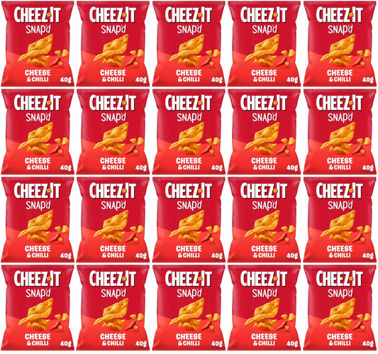 20 x Cheez-It Snap D Cheese & Chilli Baked Snacks 40G
