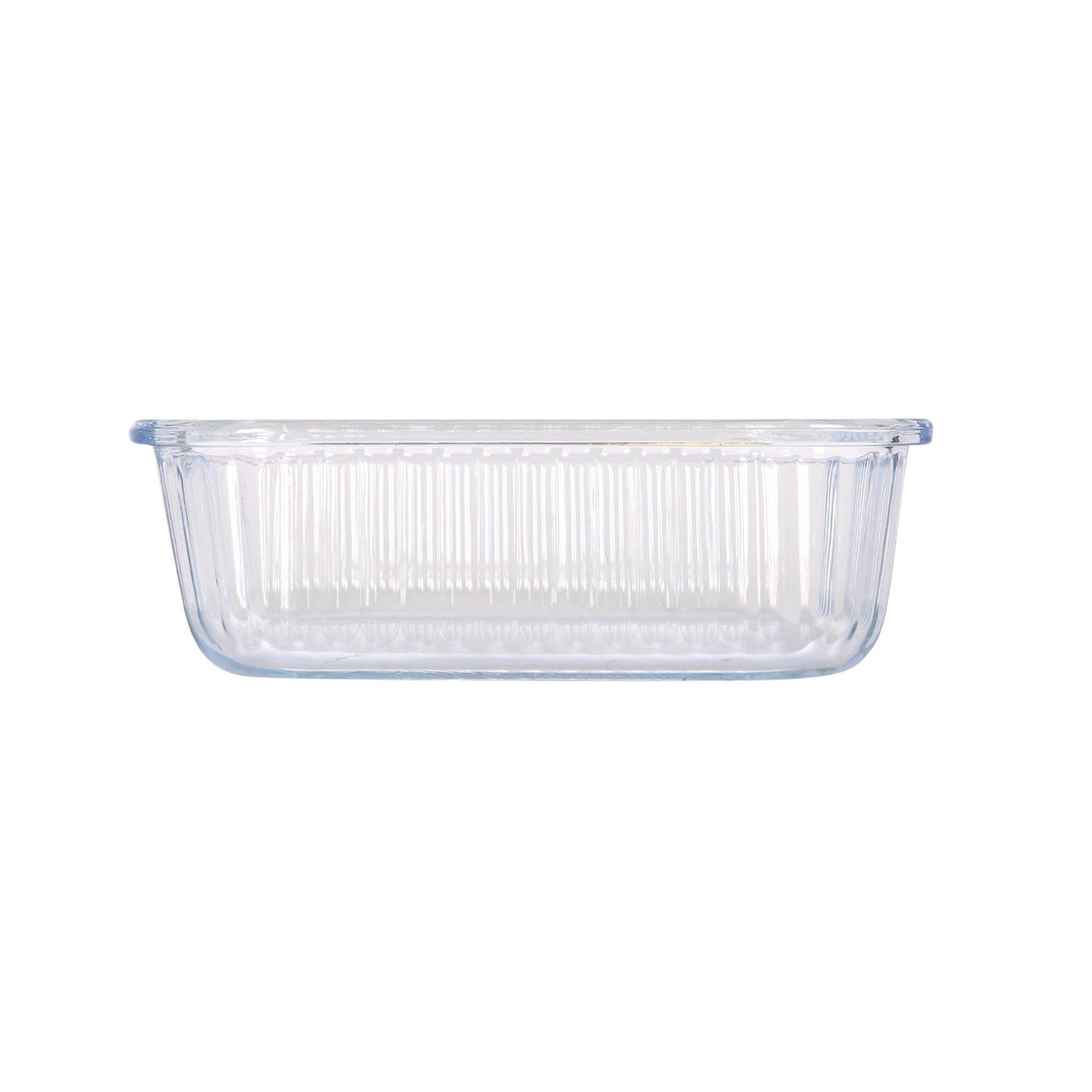 Optical Rectangular Glass Cake Dish - 17cm x 12.5cm