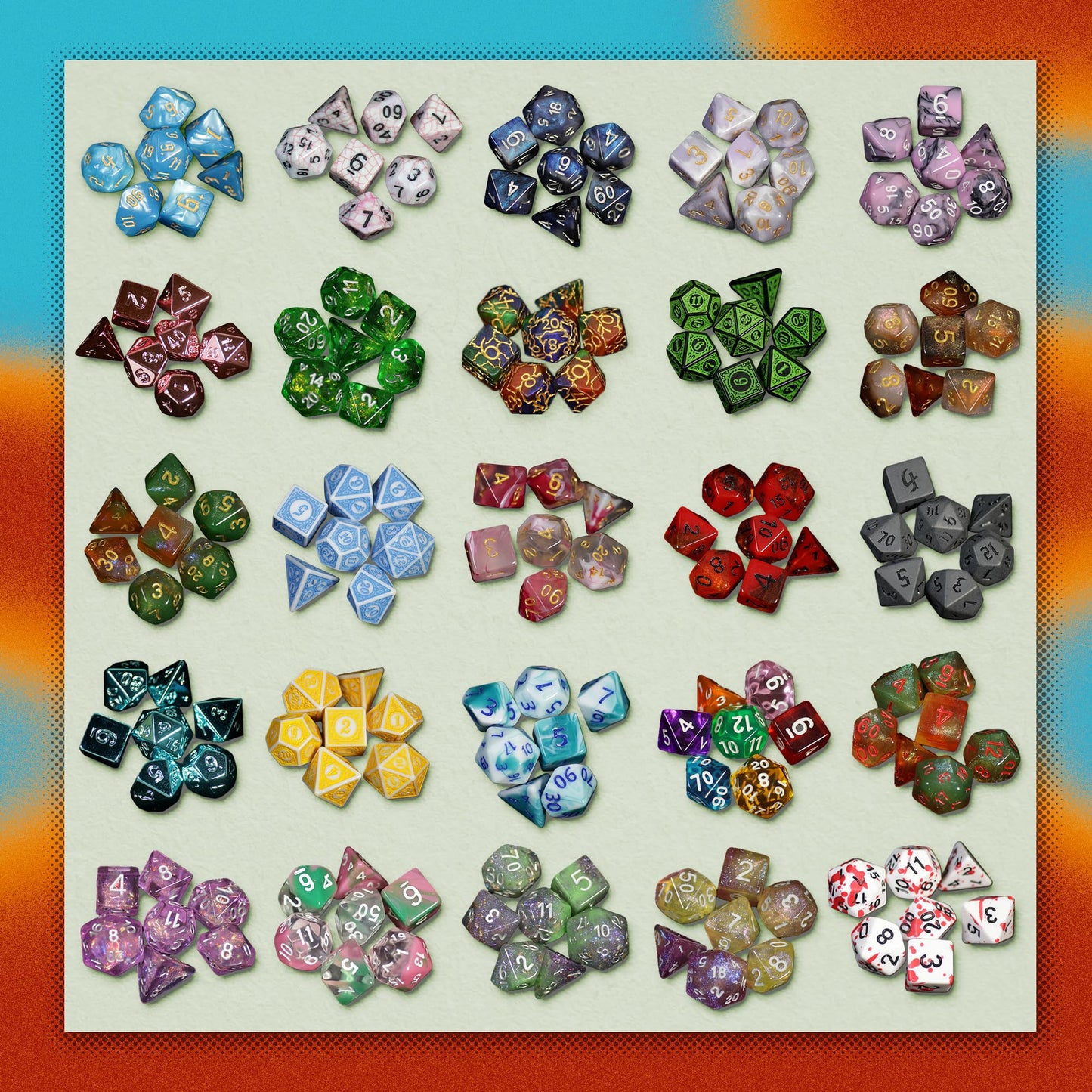 1985 Games Mystery Dice - 7 Polyhedral Dice Set for RPGs & Tabletop Gaming