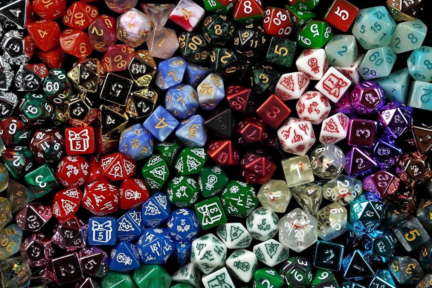 1985 Games Holiday Mystery Dice Bag – Pack of 6 with Festive Patterns for RPGs & Tabletop Gaming