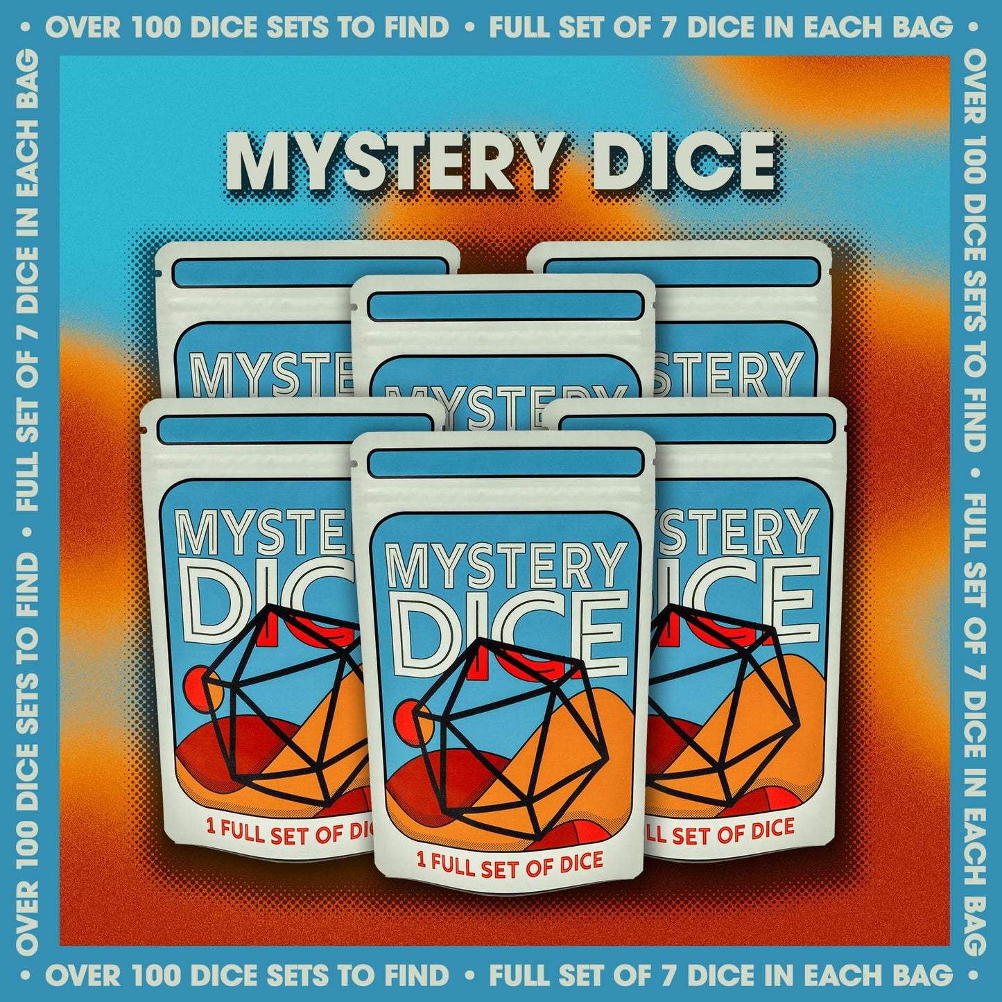 1985 Games Mystery Dice - 7 Polyhedral Dice Set for RPGs & Tabletop Gaming