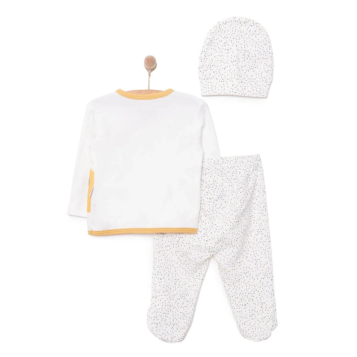 Bebbek Boys Vest Hat & Footed Bottom Set Peter Pan Collar - Ecru