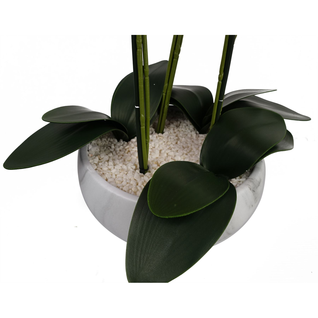 60cm Orchid Artificial Pink Marble Effect Ceramic Planter