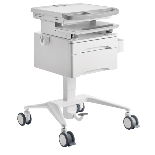 ProperAV Mobile Workstation Trolley Cart with Drawers