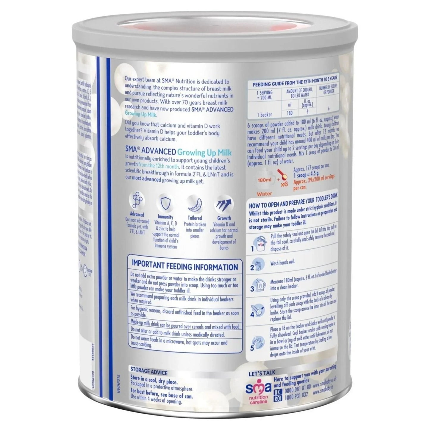 SMA Advanced 3 Toddler Milk Formula 12-36 months 800g