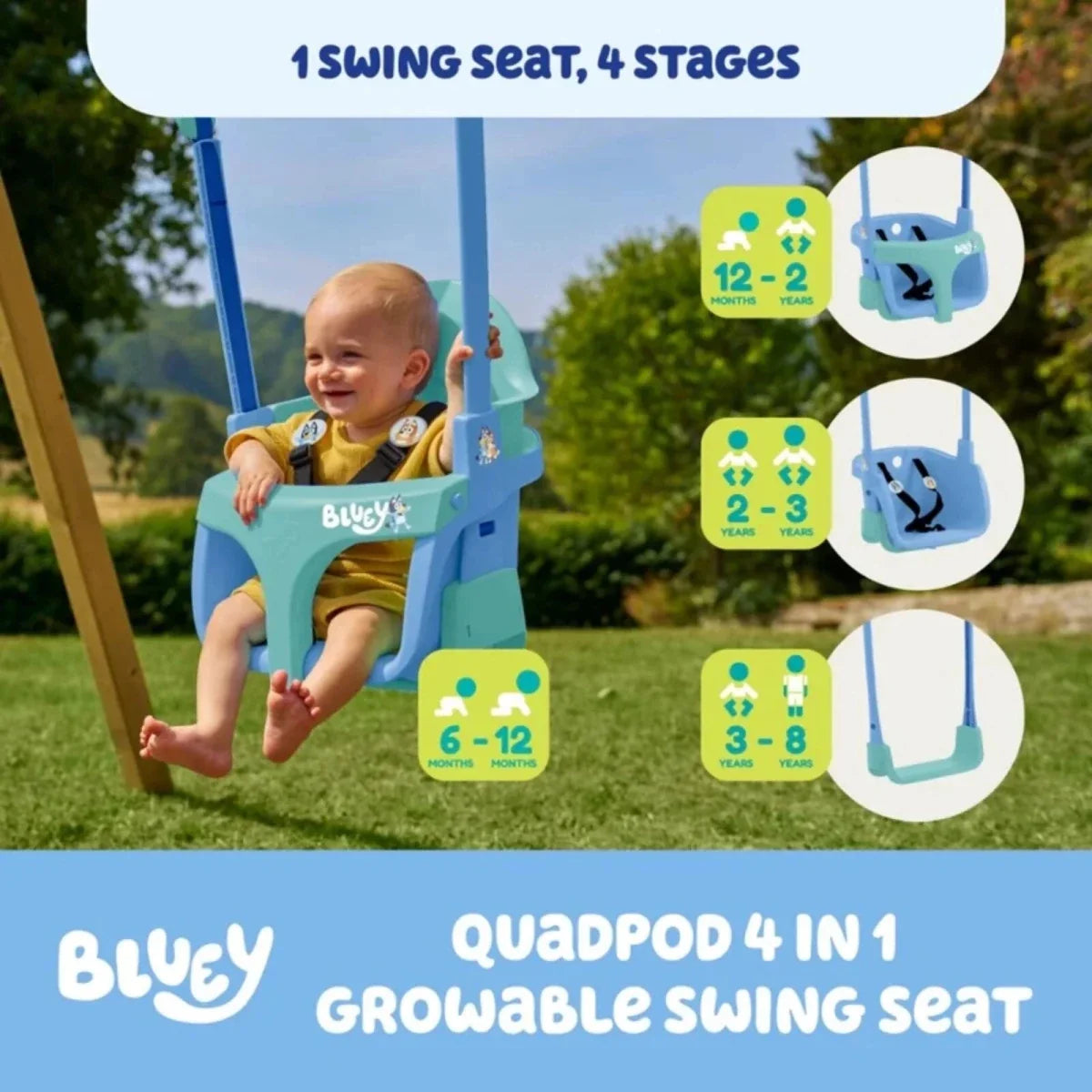 TP Forest Wooden Single Swing with Bluey Quadpod