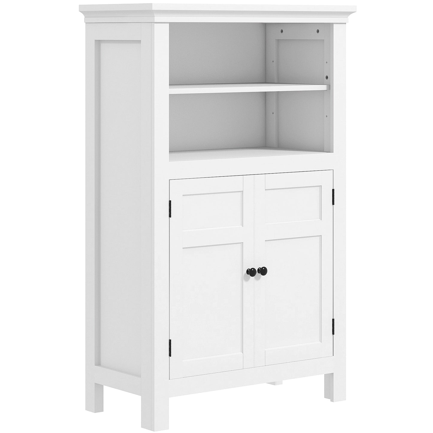 HOMCOM Modern Bathroom Storage Cabinet with Open Shelves, White