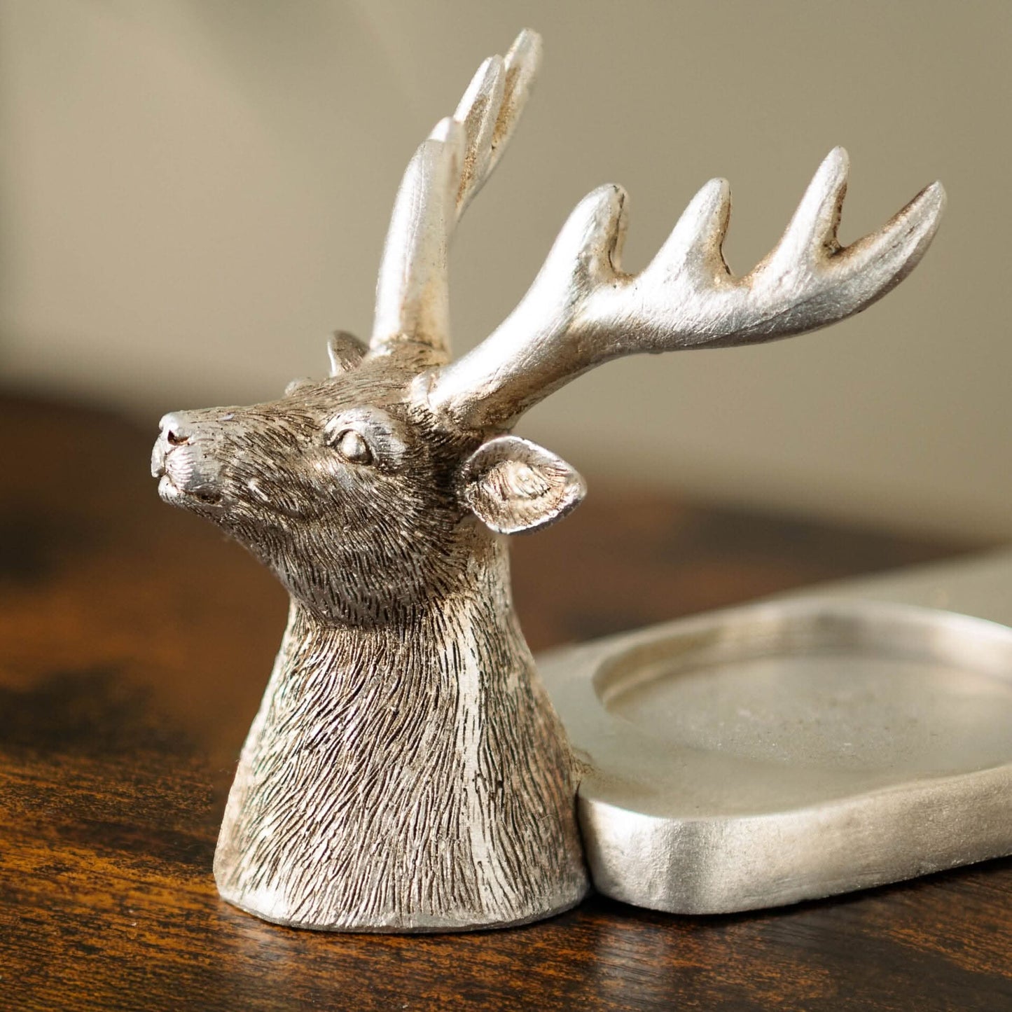 Silver Stag 3 Pillar Candle Holder