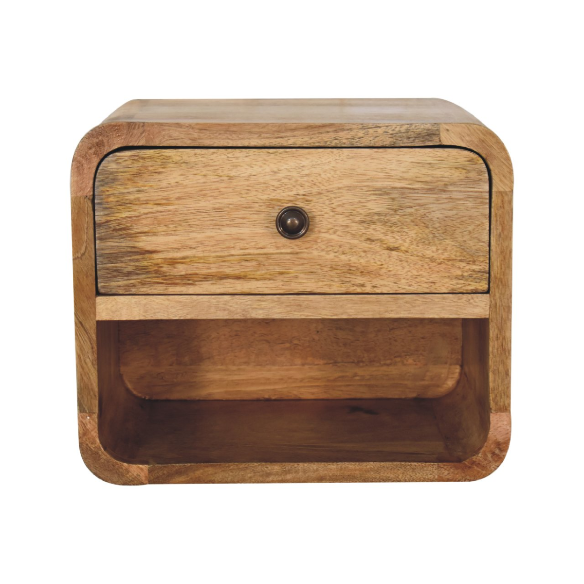 Artisan Furniture Solid Wood Mini Oak-ish Floating Open Bedside