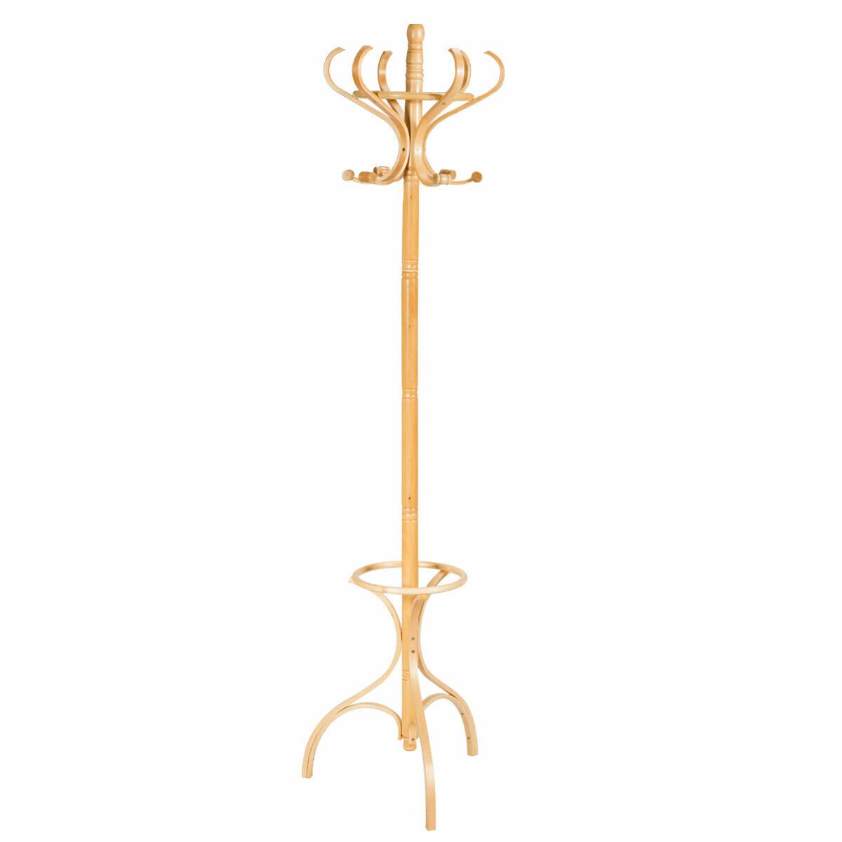 Wooden Coat and Hat Stand-Black