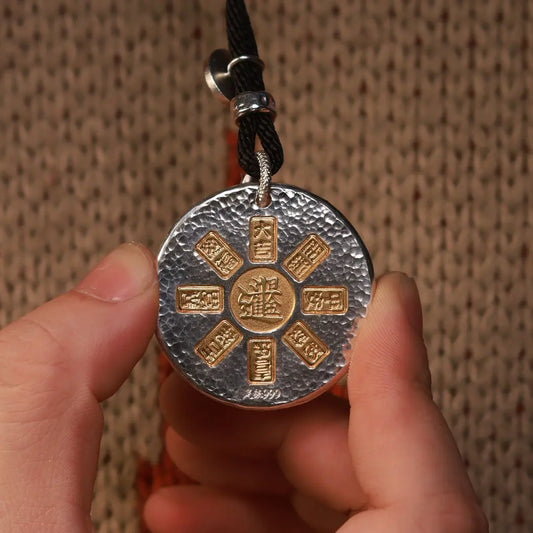 10-Sided gold Yellow Jambhala 999 Gold-Gilded Pendant