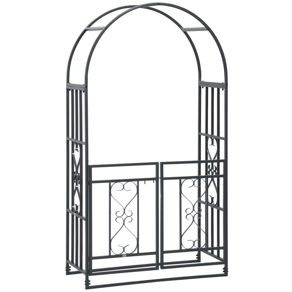 Outsunny Metal Garden Arch with Double Gate, Garden Arbor Climbing Plants