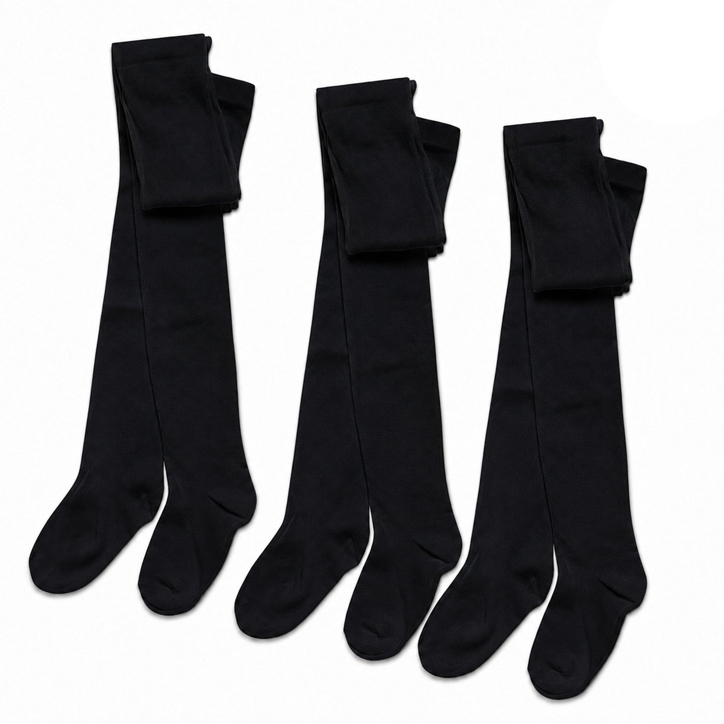 Sock Stack Girls Cotton Lycra Tights 3 Pairs Cotton Rich Back To School Uniform Reinforced Heel Toe Multipack Value