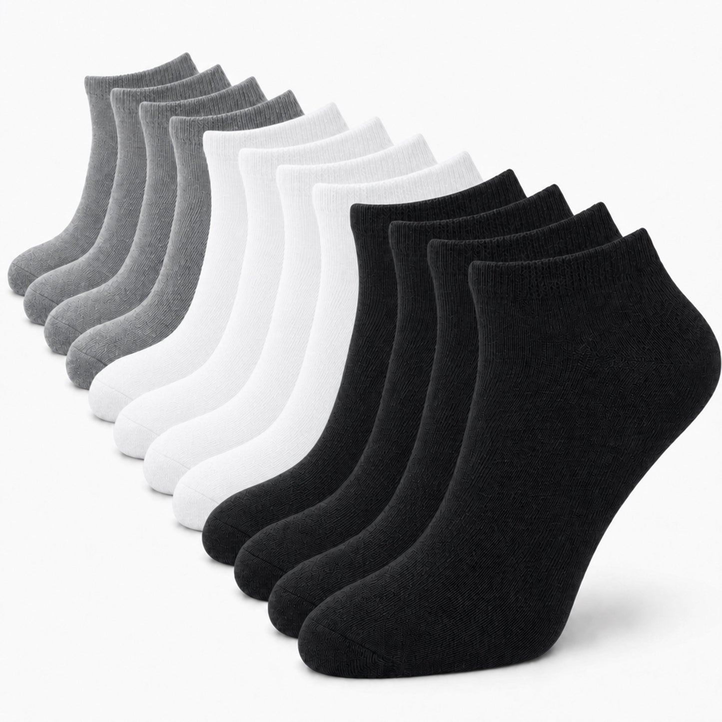 Sock Stack Mens Trainer Socks 12 Pairs Breathable Cotton Blend Arch Support Anti Crimping