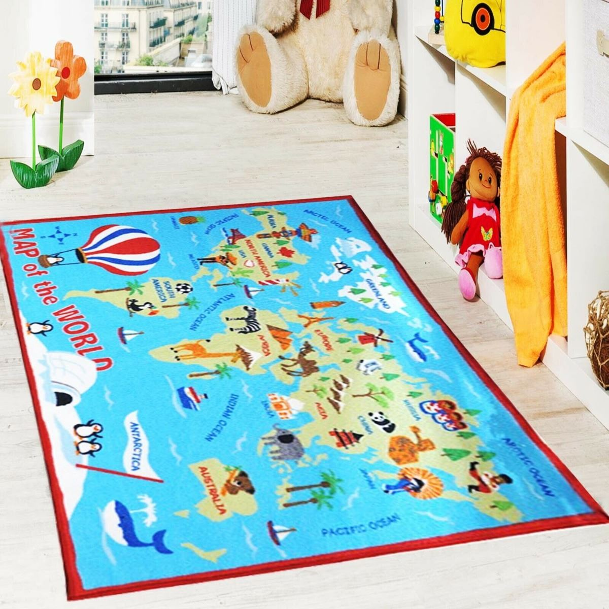 World Map Rug 100 x 165cm