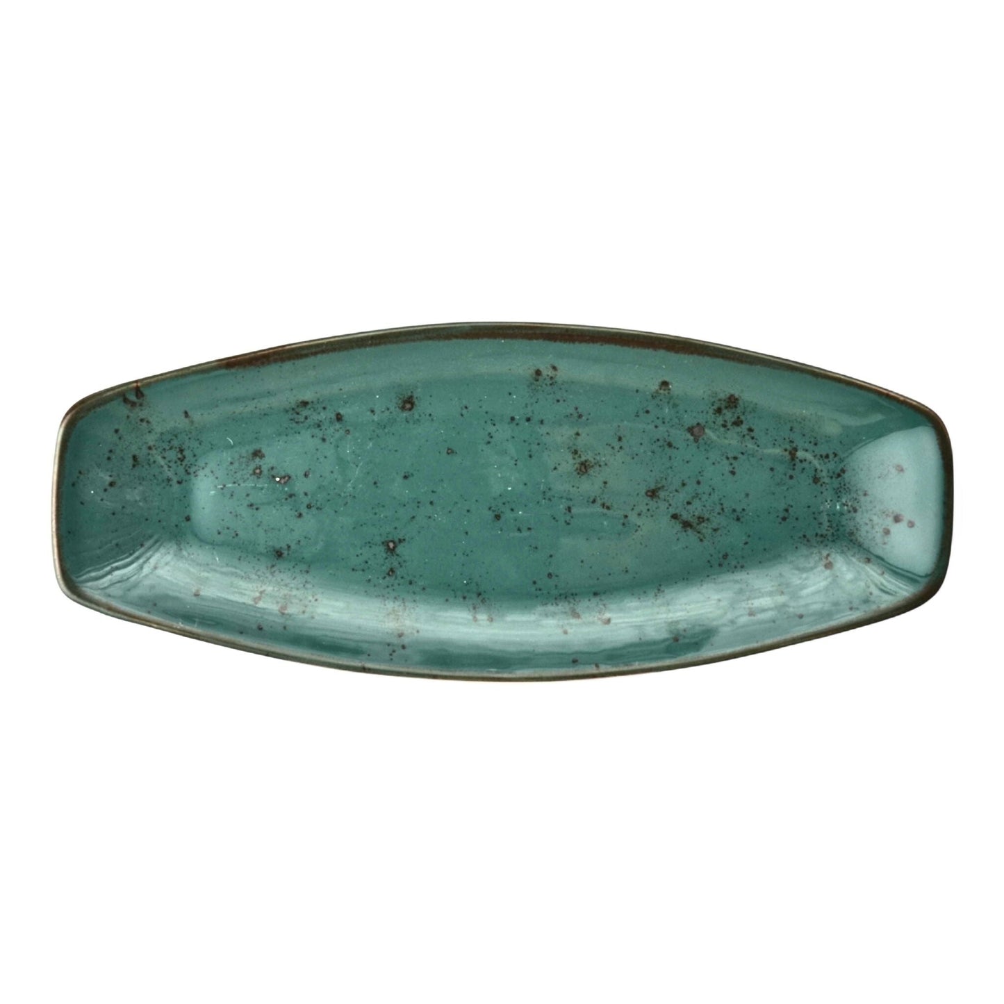 Porcelain Serving Plate - Fairlie, Teal Green - 28x15cm