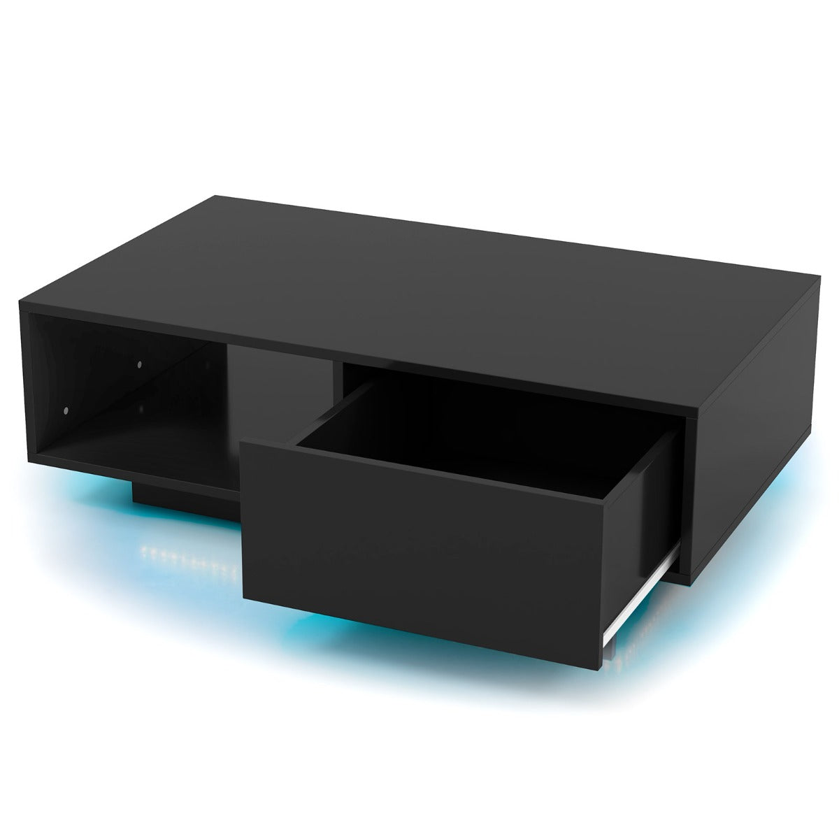 LED Coffee Table with 20 RGB Light Colors and Storage Shelf-White