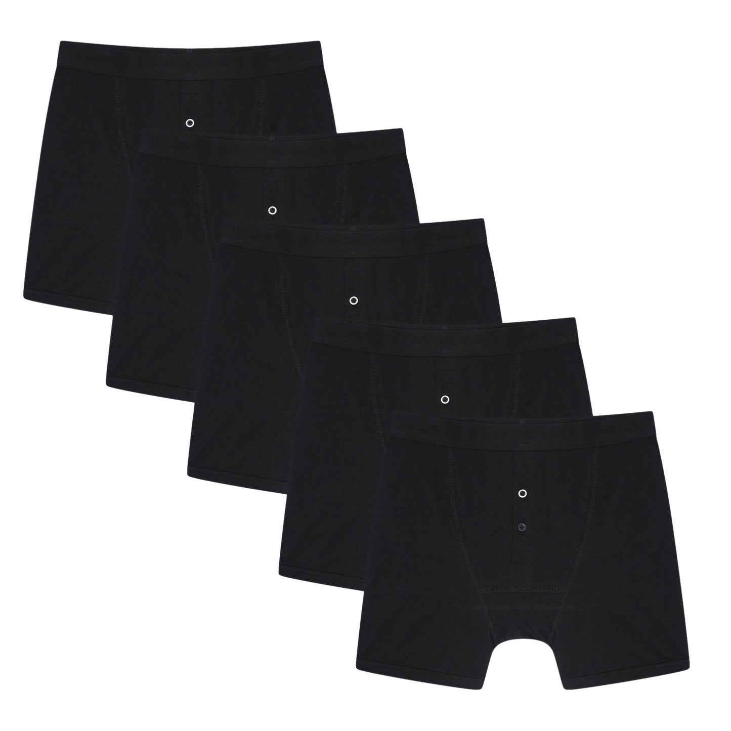 Sock Stack Men's Cotton Button Fly Boxer Shorts Pack Of 5 Breathable Stretch Gym Sports