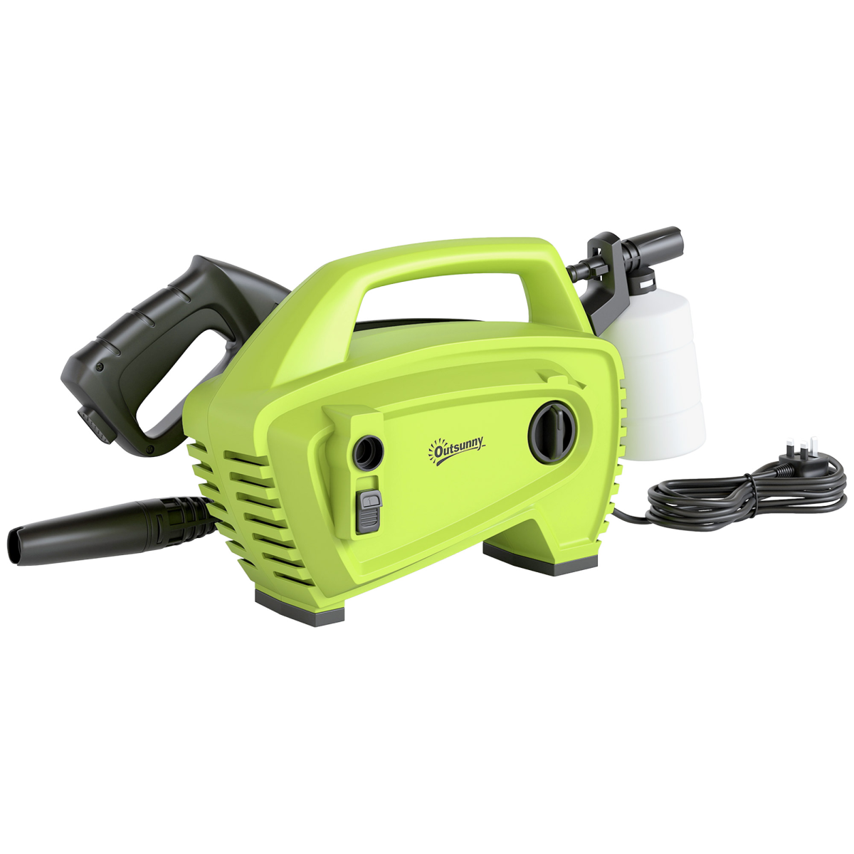 Outsunny 1600W Power Washer 130 Bar Pressure Washer 6M Hose, Nozzle, Green