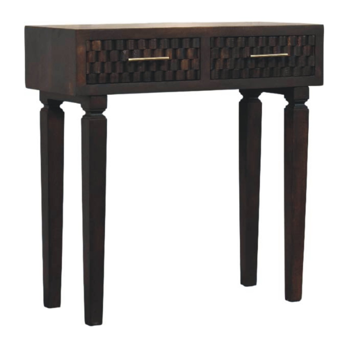 Artisan Furniture Solid Wood Arno Console Table, 2 Drawers, Dark Brown