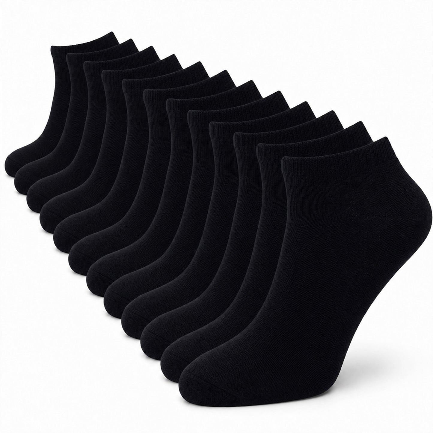Sock Stack Mens Trainer Socks 12 Pairs Breathable Cotton Blend Arch Support Anti Crimping