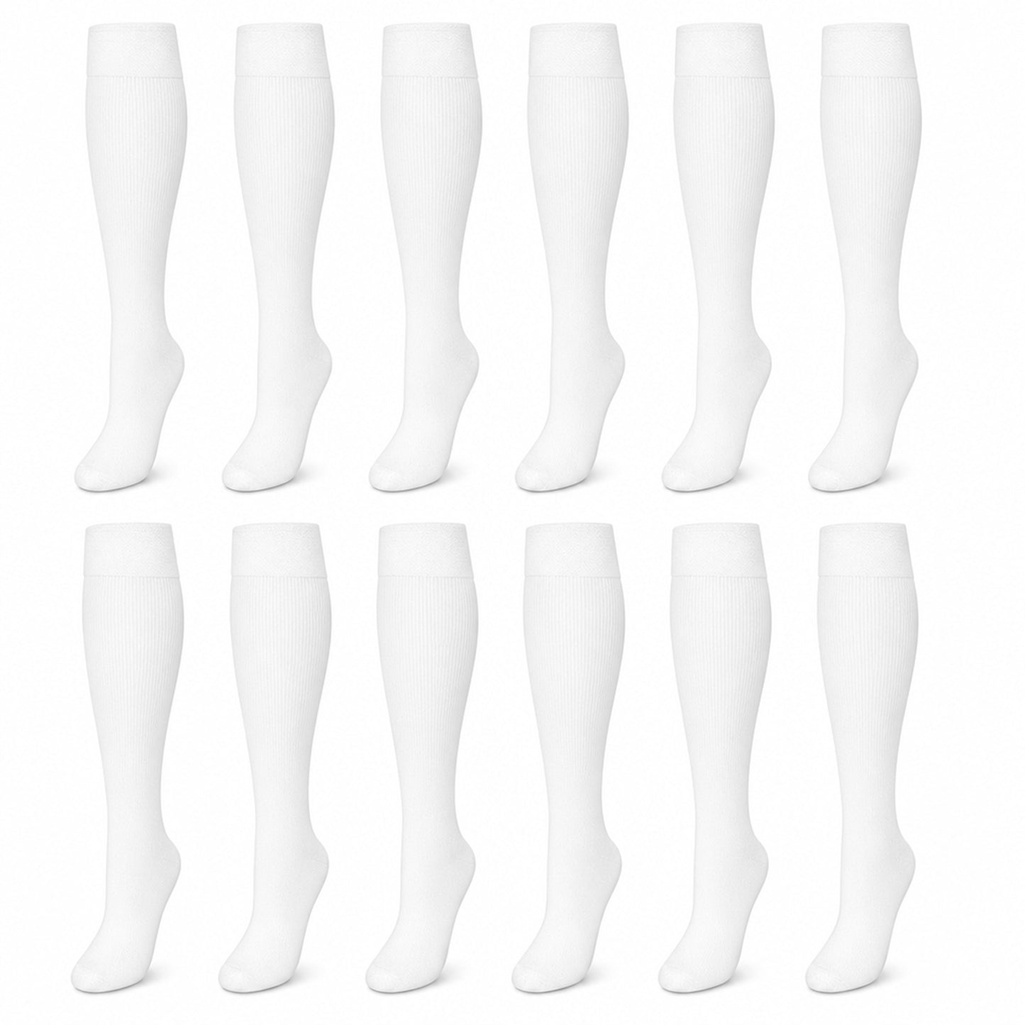 Sock Stack Girls Long School Socks 12 Pairs Cotton Rich Sculpted Heels And Toes Sizes