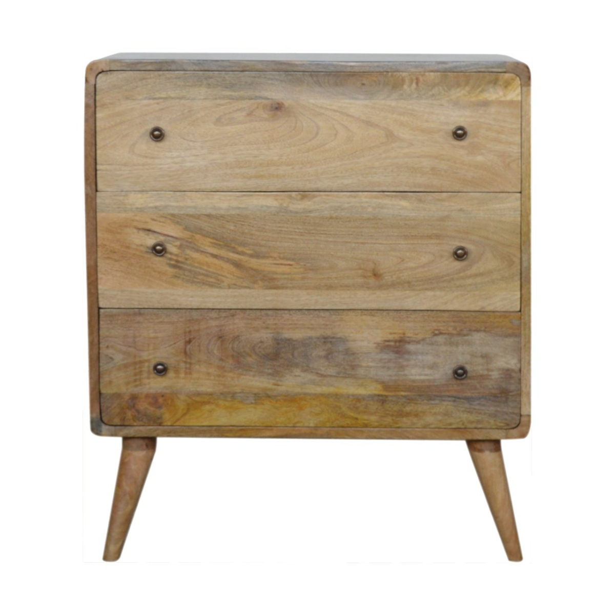 Artisan Furniture Solid Wood Curved Oak-ish Chest
