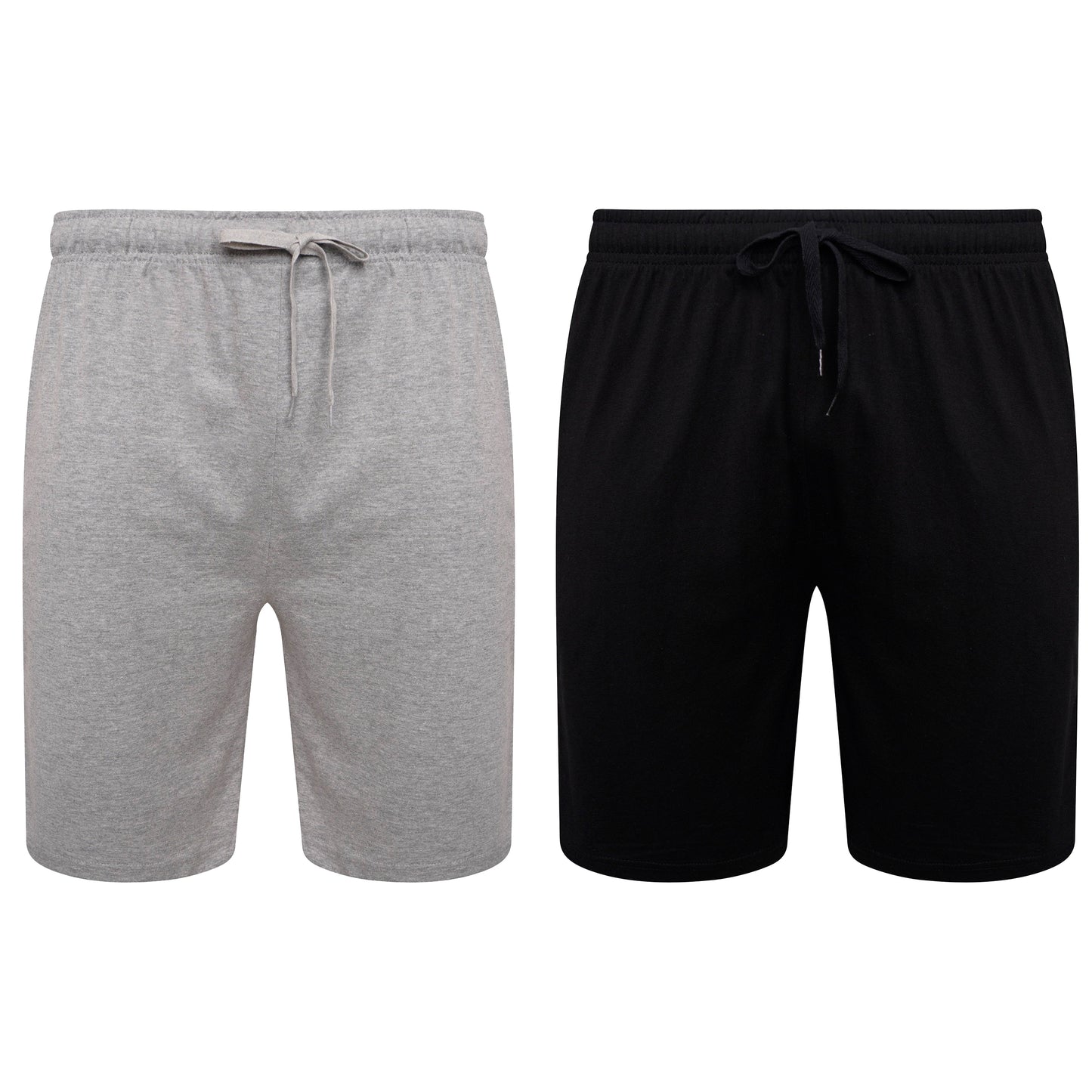Sock Stack Men's Cotton Lounge Shorts Stretchable 2 Pack Black Navy Grey Durable