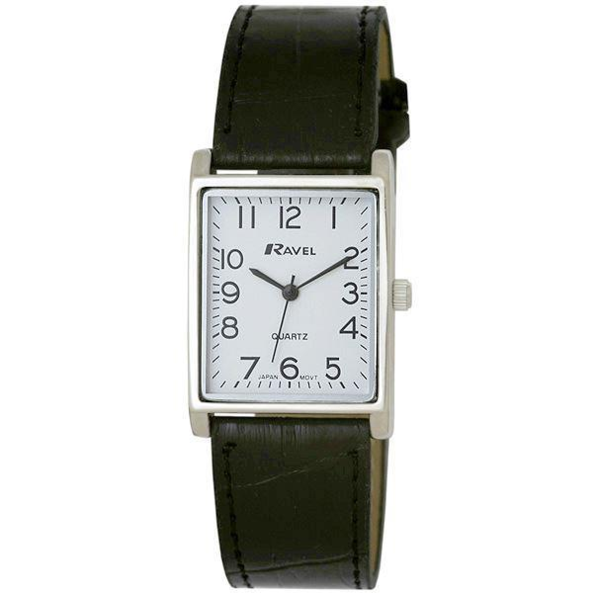 Ravel Mens Classic Silver Dial BlackLeather Strap Watch R0120.02.1A