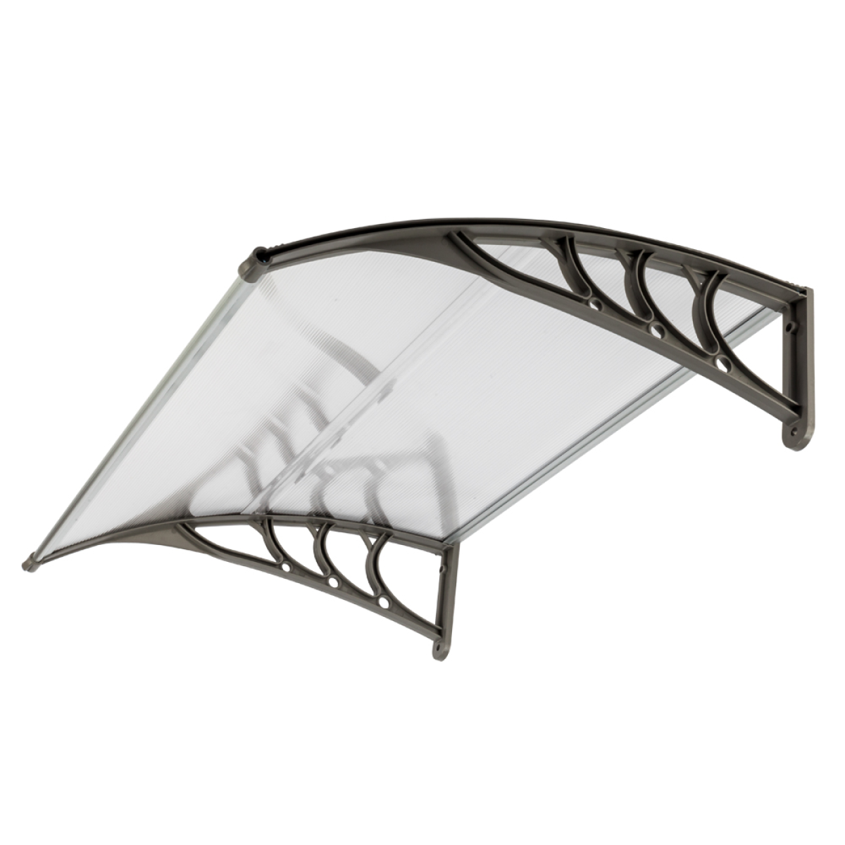 HT-100 x 80 Household Application Door & Window Rain Cover Eaves Canopy White & Gray Bracket