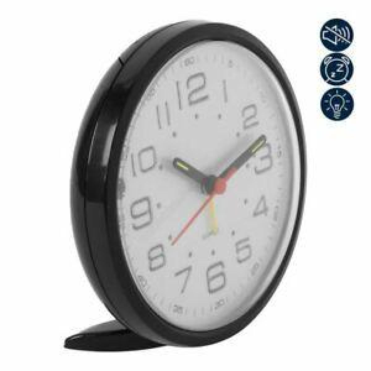 Widdop Black Alarm Clock 5113BK