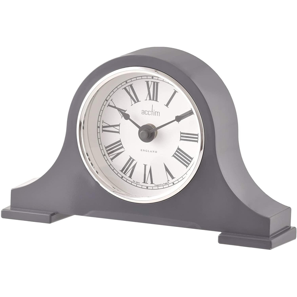 Acctim 36967 Napoleon Quartz Battery Mantle Mantel Clock in Aston Grey with Clear Roman Numerals 'Harston'