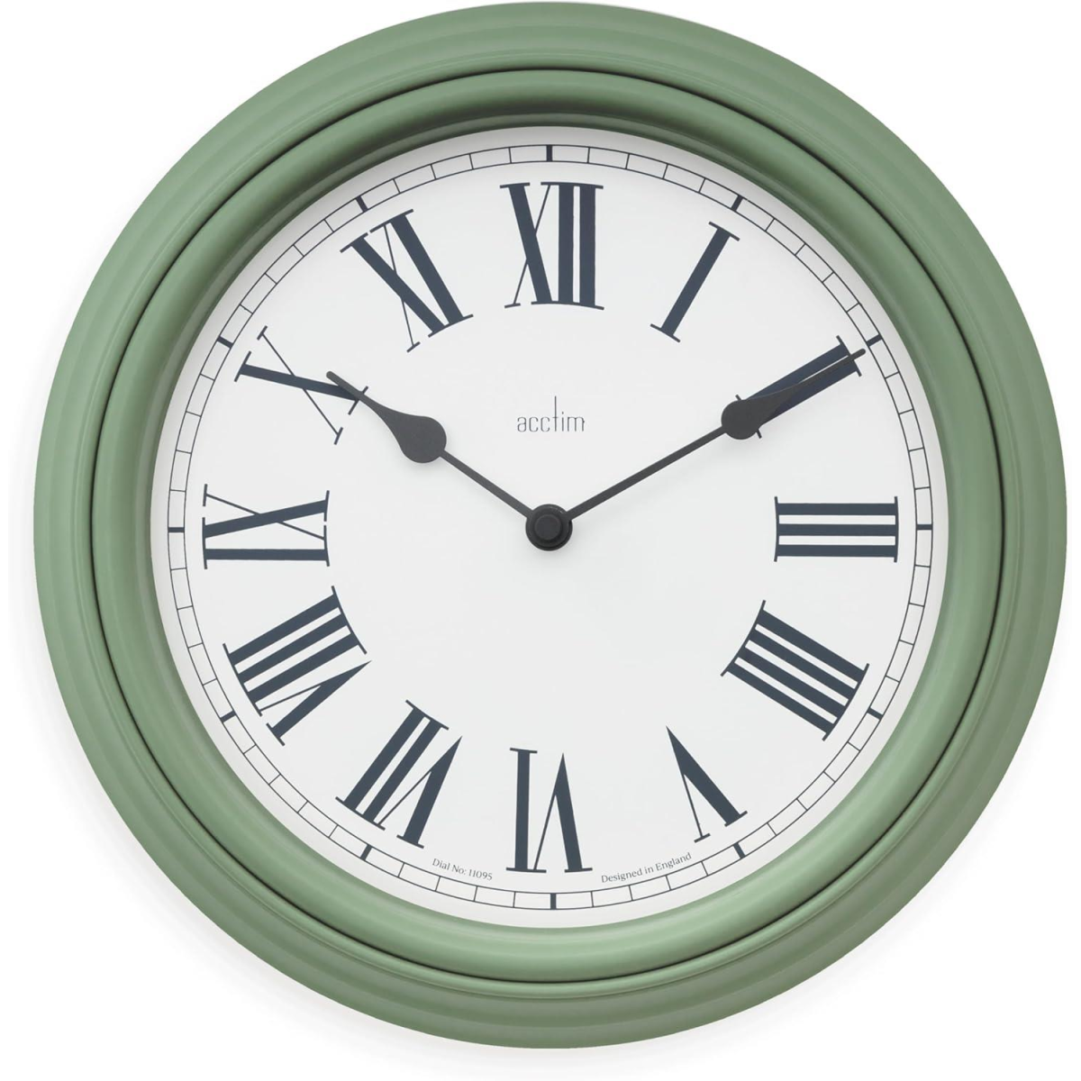 Acctim Devonshire Traditional 28cm Quartz Sage Green Wall Clock 22715