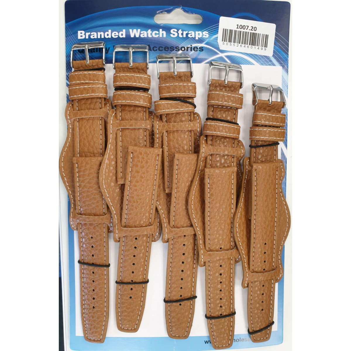Leather Brown Military Watch Straps Pk5 size 20mm 1007BR