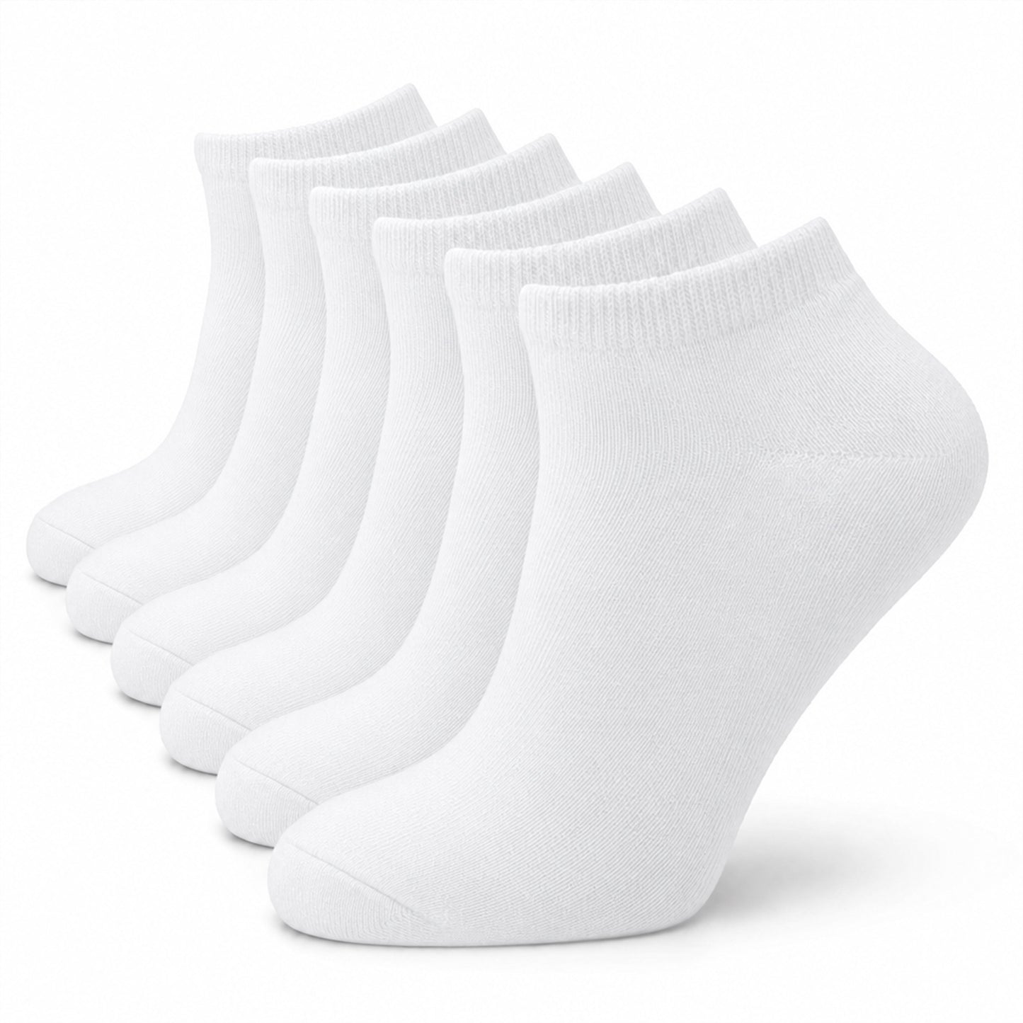 Sock Stack Men's Trainer Socks 6 Pairs Lightweight Cotton Blend Ankle With Arch Support