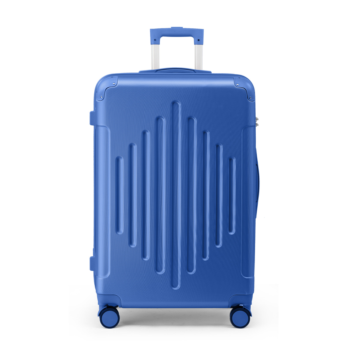 20-inch ABS Hard Shell Suitcase with Diamond Pattern - Navy Blue