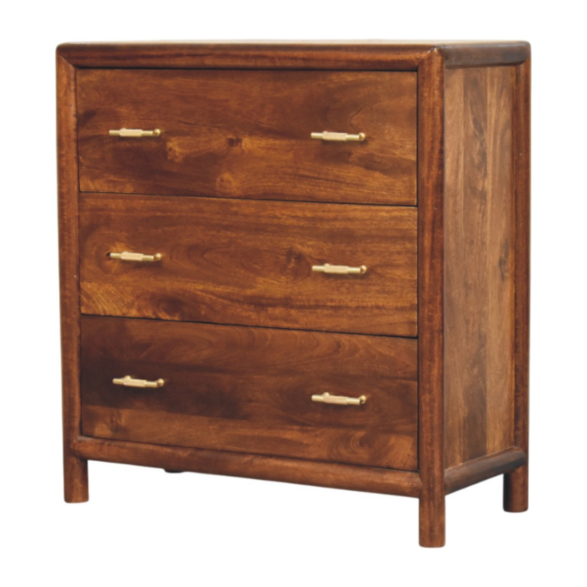 Artisan Furniture Solid Wood Regency 3-Drawer Chest, Dark Brown