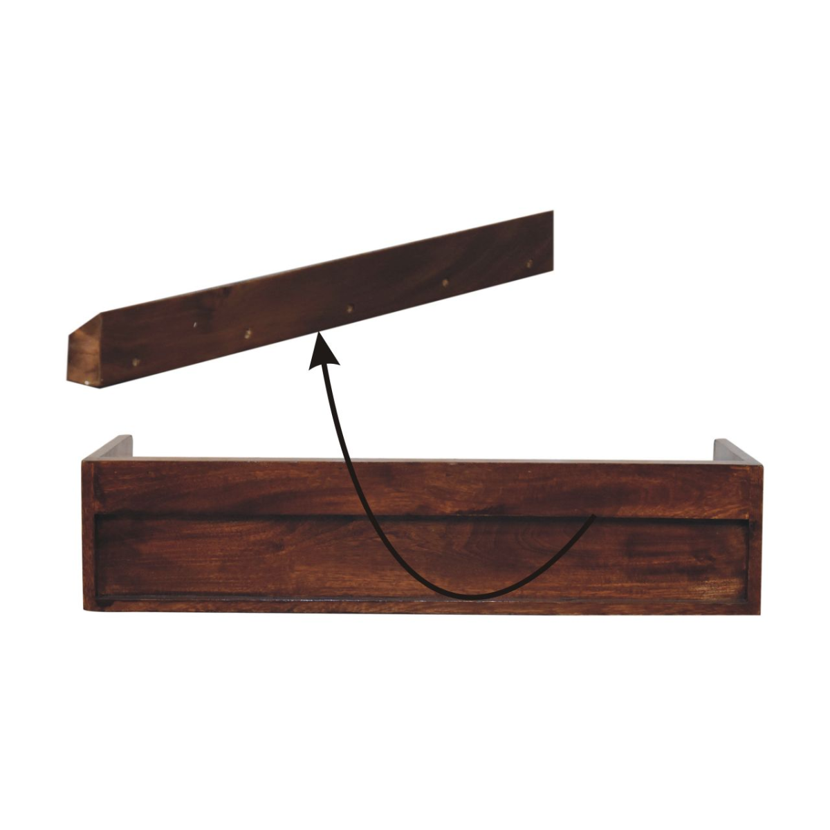 Artisan Furniture Solid Wood Belmont Wall-Mounted Console Shelf, 1 Drawer, Dark Brown