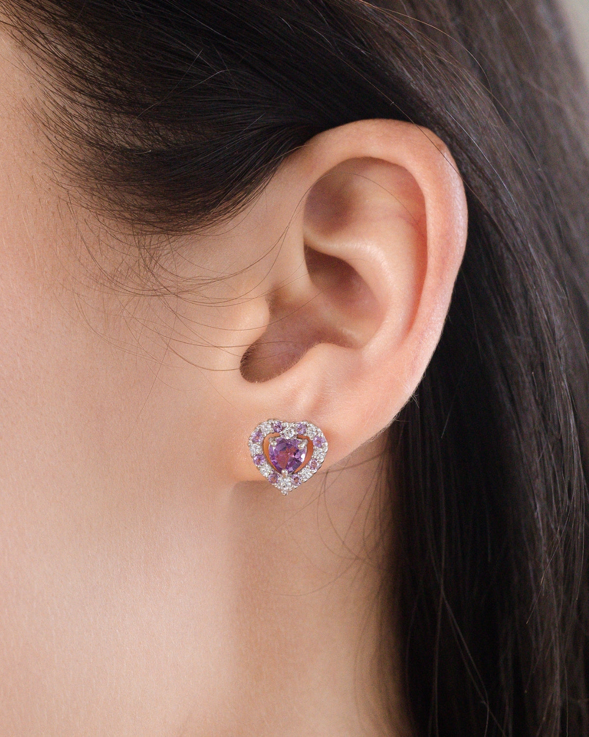 Purple Heart Lavender Amethyst Set in Sterling Silver