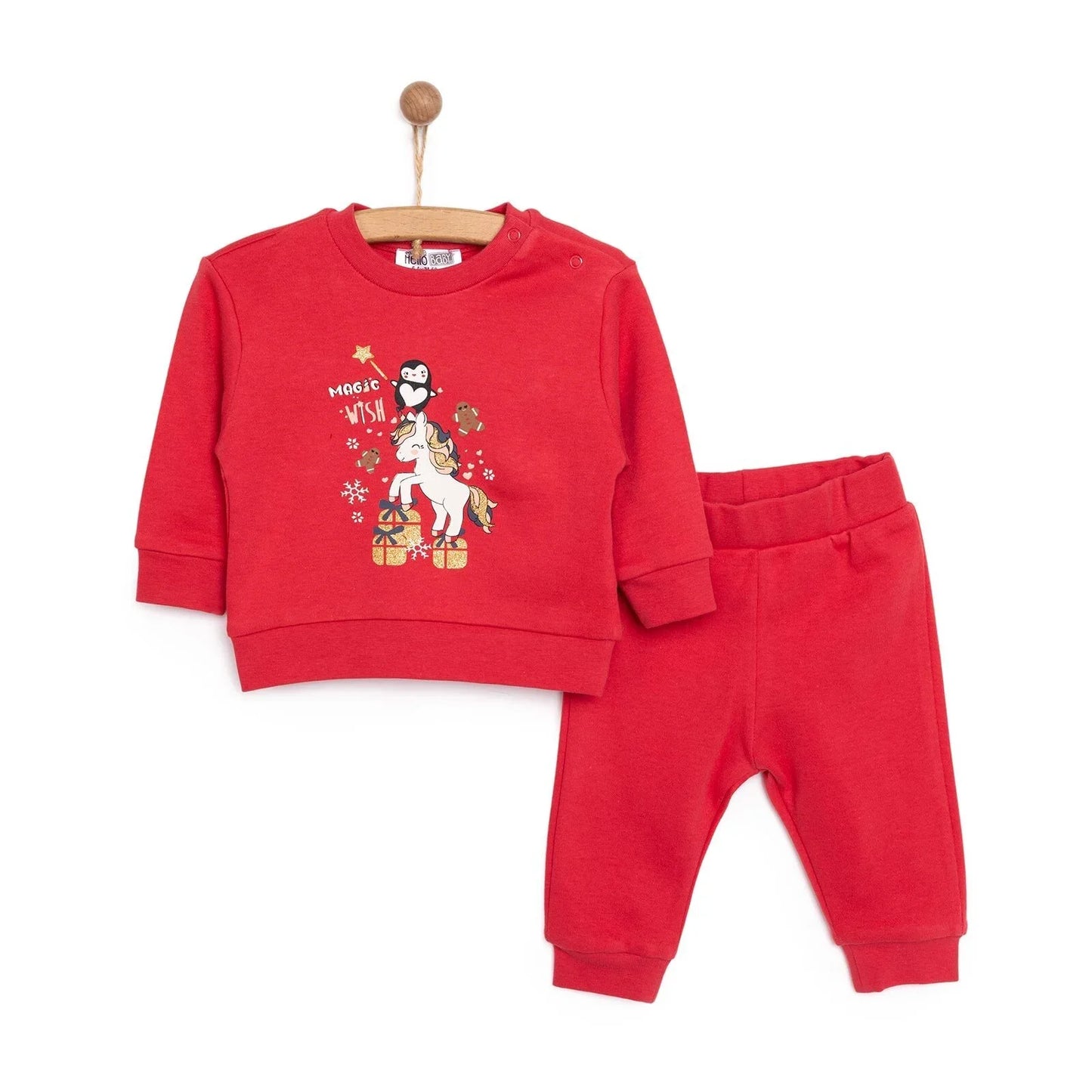 HelloBaby Baby Girl Christmas Tracksuit - Red